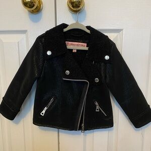 Girls faux shearling motorcycle jacket 3T
